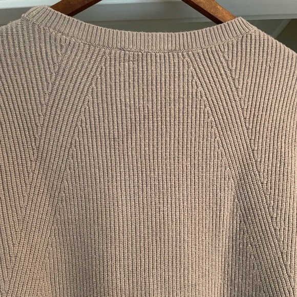 Express Crew Neck Dolman Sleeve Ribbed Sweater Tan/Brown - Picture 4 of 12